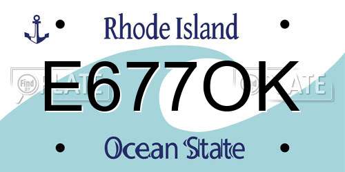 E677OK Rhode Island License Plate