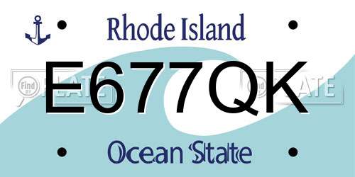 E677QK Rhode Island License Plate