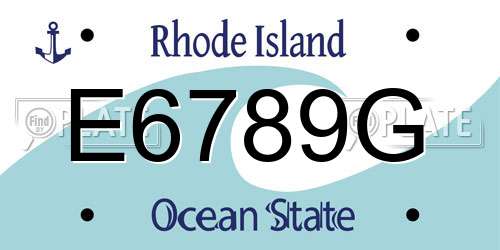 E6789G Rhode Island License Plate