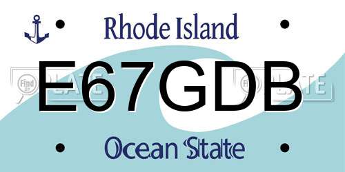 E67GDB Rhode Island License Plate