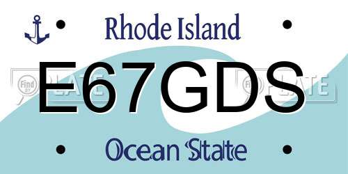 E67GDS Rhode Island License Plate