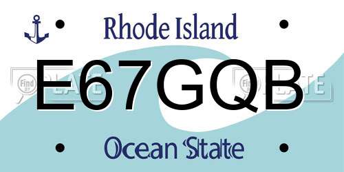 E67GQB Rhode Island License Plate