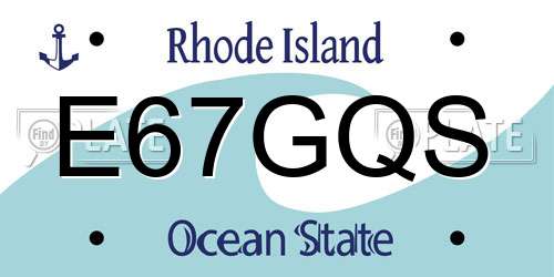 E67GQS Rhode Island License Plate