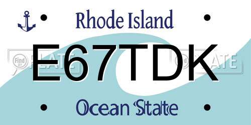 E67TDK Rhode Island License Plate
