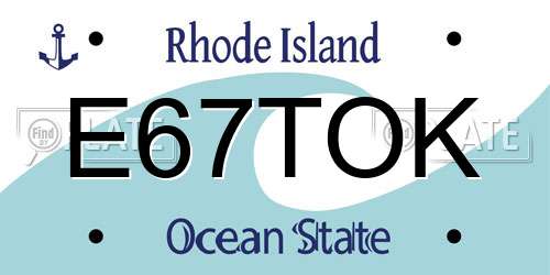E67TOK Rhode Island License Plate
