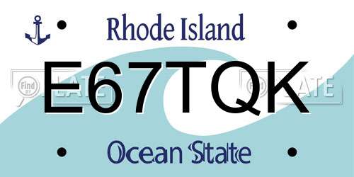 E67TQK Rhode Island License Plate