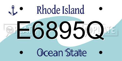 E6895Q Rhode Island License Plate