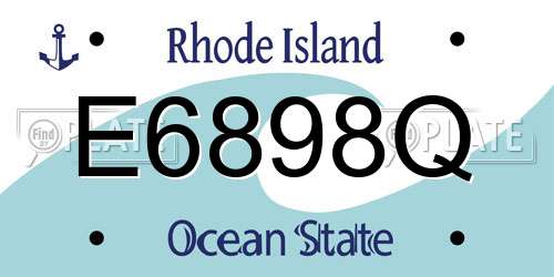 E6898Q Rhode Island License Plate