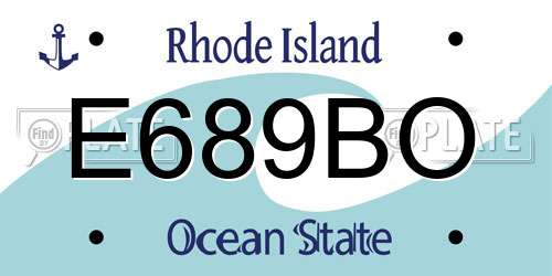 E689BO Rhode Island License Plate
