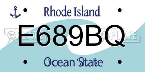 E689BQ Rhode Island License Plate