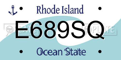 E689SQ Rhode Island License Plate