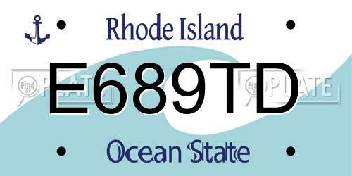 E689TD Rhode Island License Plate