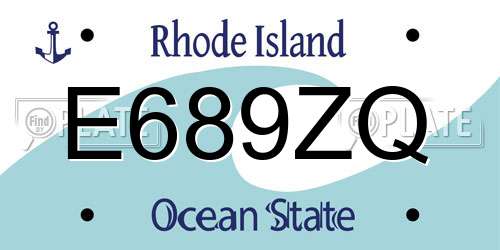 E689ZQ Rhode Island License Plate