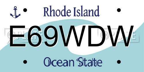 E69WDW Rhode Island License Plate