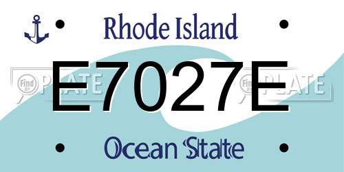 E7027E Rhode Island License Plate
