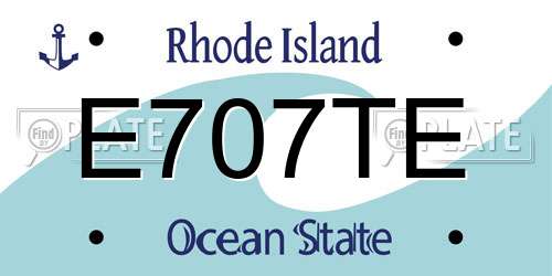 E707TE Rhode Island License Plate