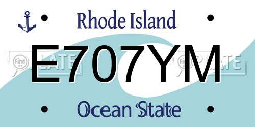 E707YM Rhode Island License Plate