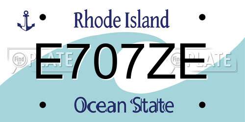 E707ZE Rhode Island License Plate