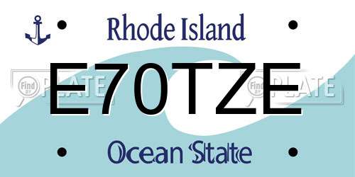 E70TZE Rhode Island License Plate