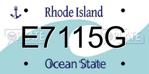 E7115G Rhode Island License Plate
