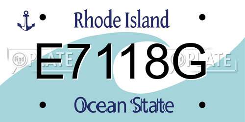 E7118G Rhode Island License Plate