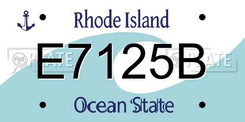 E7125B Rhode Island License Plate