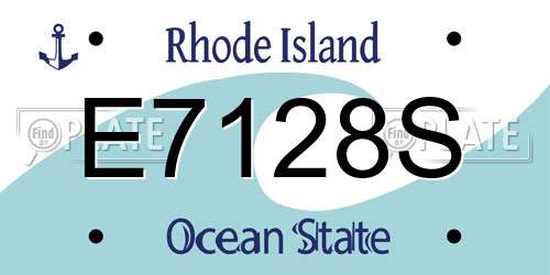 E7128S Rhode Island License Plate