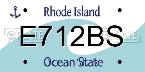 E712BS Rhode Island License Plate