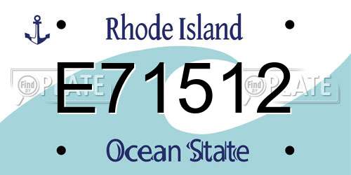 E71512 Rhode Island License Plate
