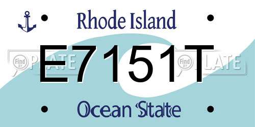 E7151T Rhode Island License Plate