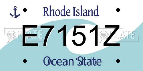 E7151Z Rhode Island License Plate