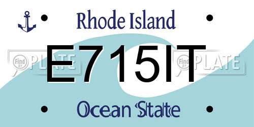E715IT Rhode Island License Plate