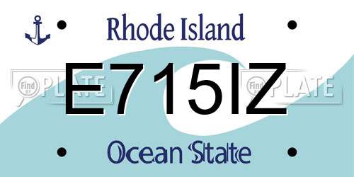 E715IZ Rhode Island License Plate