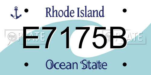 E7175B Rhode Island License Plate