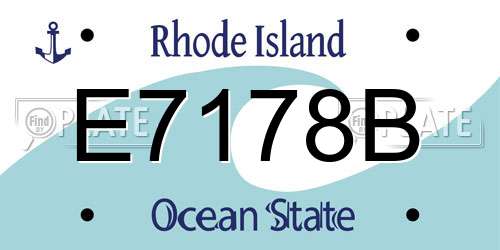E7178B Rhode Island License Plate
