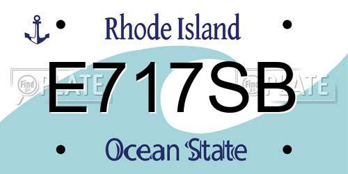 E717SB Rhode Island License Plate