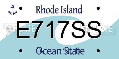 E717SS Rhode Island License Plate
