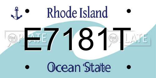 E7181T Rhode Island License Plate