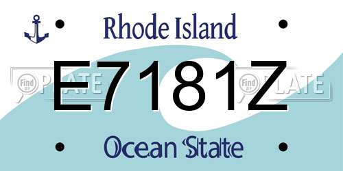 E7181Z Rhode Island License Plate