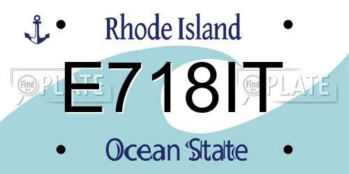E718IT Rhode Island License Plate