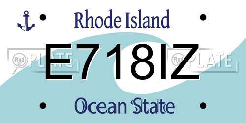 E718IZ Rhode Island License Plate