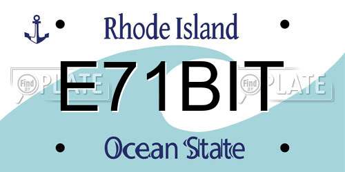 E71BIT Rhode Island License Plate
