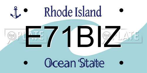 E71BIZ Rhode Island License Plate