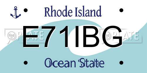 E71IBG Rhode Island License Plate