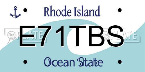 E71TBS Rhode Island License Plate