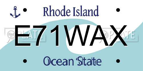 E71WAX Rhode Island License Plate