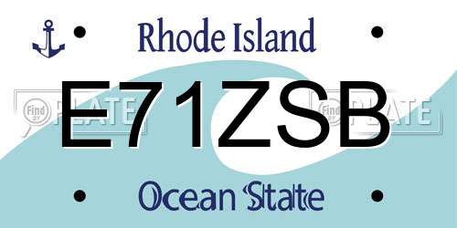 E71ZSB Rhode Island License Plate