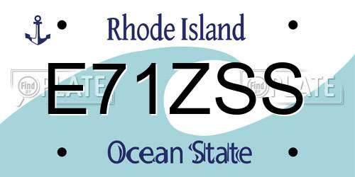 E71ZSS Rhode Island License Plate