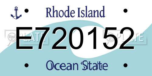 E720152 Rhode Island License Plate