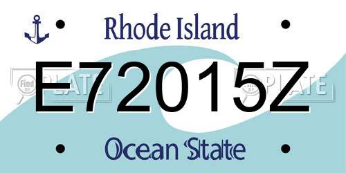E72015Z Rhode Island License Plate
